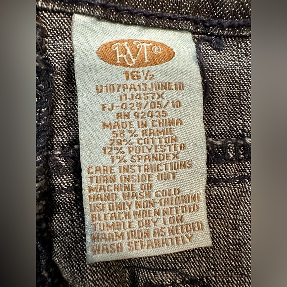 Men’s RVT Stretch Jeans Size 16½ Dark Wash Straight Leg Comfortable Fit - Picture 7 of 8